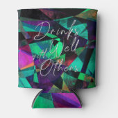 "Drink goed met anderen" op kleurrijke Abstracte k Blikjeskoeler (Voorkant)