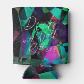 "Drink goed met anderen" op kleurrijke Abstracte k Blikjeskoeler (Achterkant)
