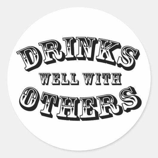 Drink goed met anderen  stijl ronde sticker (Voorkant)