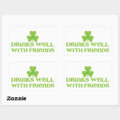 DRINK goed met vrienden shamrock clover leaf Rechthoekige Sticker (Vel)
