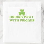 DRINK goed met vrienden shamrock clover leaf Rechthoekige Sticker (Tas)
