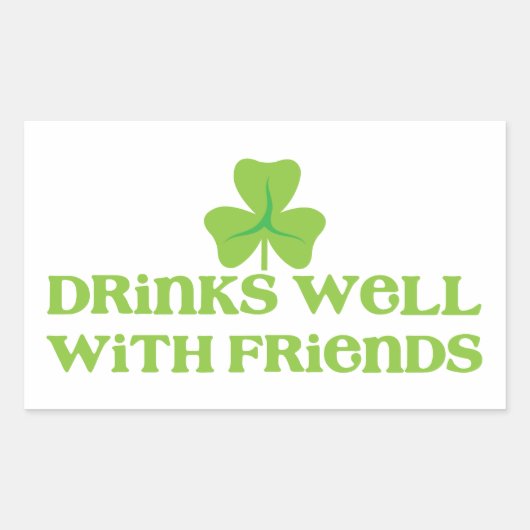 DRINK goed met vrienden shamrock clover leaf Rechthoekige Sticker (Voorkant)