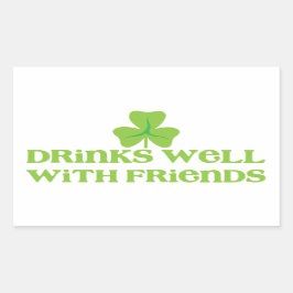 DRINK goed met vrienden shamrock clover leaf Rechthoekige Sticker