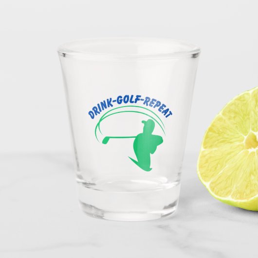 Drink Golf Herhalen Shot Glas (Voorkant)