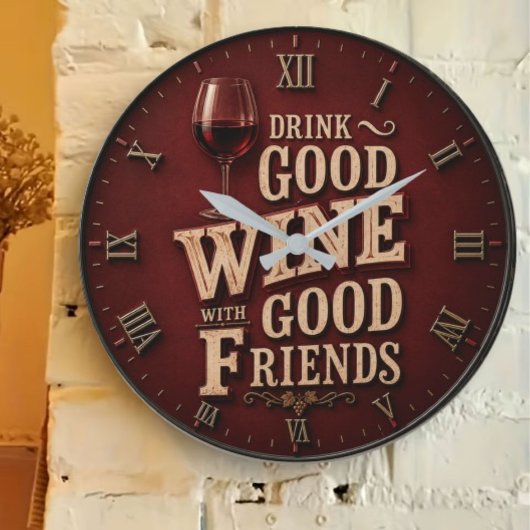 Drink Good Wine with Good Friends Grote Klok