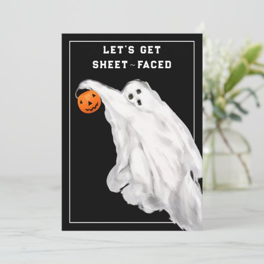 Drink Grappig Volwassen Halloween Ghost Party (Staand voorkant)