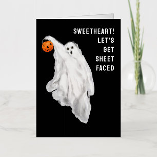 Drink Grappig Volwassen Halloween Ghost Party Folie Wenskaart
