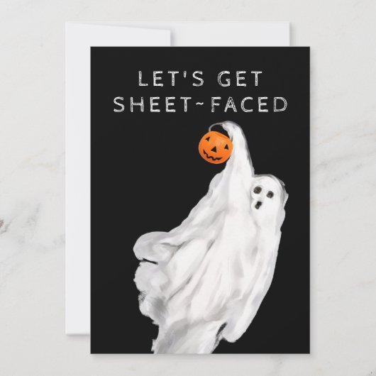 Drink Grappig Volwassen Halloween Ghost Party Kaart (Voorkant)