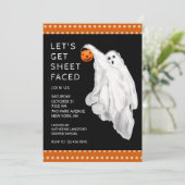 Drink Grappig Volwassen Halloween Ghost Party Kaart (Staand voorkant)