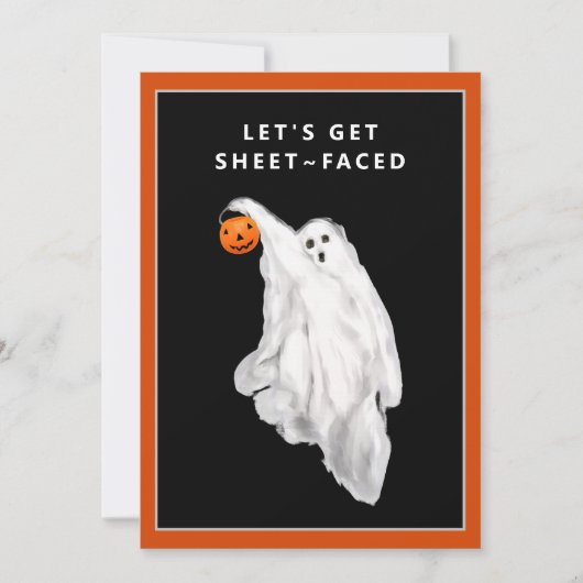 Drink Grappig Volwassen Halloween Ghost Party Kaart (Voorkant)