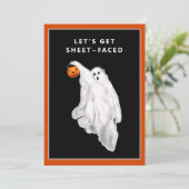 Drink Grappig Volwassen Halloween Ghost Party Kaart (Staand voorkant)