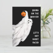 Drink Grappig Volwassen Halloween Ghost Party Kaart (Staand voorkant)
