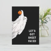 Drink Grappig Volwassen Halloween Ghost Party Kaart (Staand voorkant)