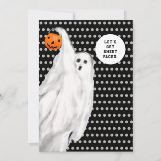 Drink Grappig Volwassen Halloween Ghost Party Kaart