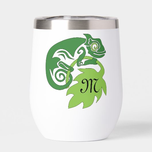 Drink Green Chameleon Lizard springt uit (Achterkant)