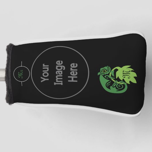 Drink Green Chameleon Lizard springt uit Golfheadcover (Voorkant)