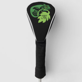 Drink Green Chameleon Lizard springt uit Golfheadcover