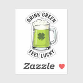 Drink groen, voel je gelukkig groene biermok St. P Sticker