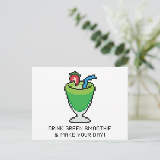 Drink groene gladheid en maak je dag! Briefkaart (Staand voorkant)