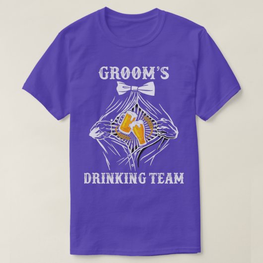 Drink Groom Team Squad Funny Bachelor Party T-shirt (Design voorkant)