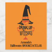 Drink Halloween Sinaasappel Wijn Etiket (Enkel label)