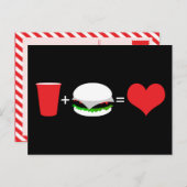 drink + hamburgers = liefde briefkaart (Voorkant / Achterkant)