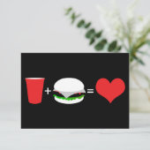 drink + hamburgers = liefde kaart (Staand voorkant)