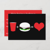 drink + hamburgers = liefde kaart (Voorkant / Achterkant)