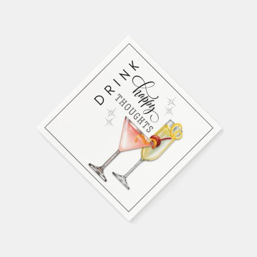 Drink Happy Thoughts Cocktail Napkins Servet (Hoek)