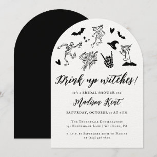 Drink heksen op! Spooky Whimsical Vrijgezellenfees Kaart