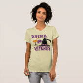 Drink heksen wijn Funny Spooky Halloween T-shirt (Voorkant volledig)