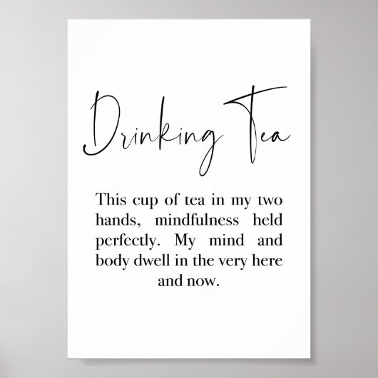 Drink het citaat van Tea - Thich Nhat Hanh Citaat Poster (Voorkant)