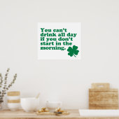 Drink het Shirt van de hele dag Poster (Keuken)