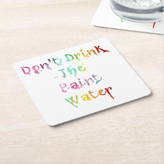 Drink het verfwater niet kartonnen onderzetters (Schuin)