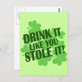 DRINK HET ZOALS U HET VERKOOPT BRIEFKAART (Voorkant / Achterkant)