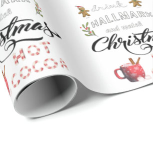 Drink hete chocolade en kijk naar de Kerst Cadeaupapier