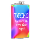 DRINK, hydraat, eet, verliefde, slaap, herhaal kol Heupfles (Rechts)