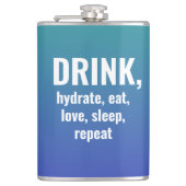 DRINK, Hydrate, Eet, Liefde, Slaap, Herhaal Fles Heupfles (Voorkant)