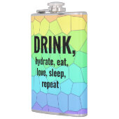 DRINK, Hydrate, Eet, Liefde, Slaap, Herhaal Fles Heupfles (Links)