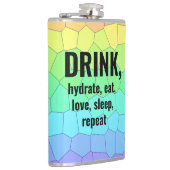 DRINK, Hydrate, Eet, Liefde, Slaap, Herhaal Fles Heupfles (Rechts)
