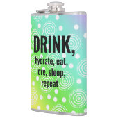DRINK, Hydrate, Eet, Liefde, Slaap, Herhaal Fles Heupfles (Links)