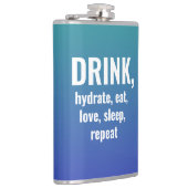 DRINK, Hydrate, Eet, Liefheb, Slaap, Herhaal Flesj Heupfles (Rechts)