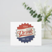 Drink Ice Cold Cola Fles Pet Briefkaart (Staand voorkant)