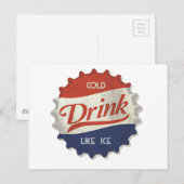 Drink Ice Cold Cola Fles Pet Briefkaart (Voorkant / Achterkant)