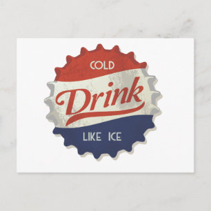 Drink Ice Cold Cola Fles Pet Briefkaart