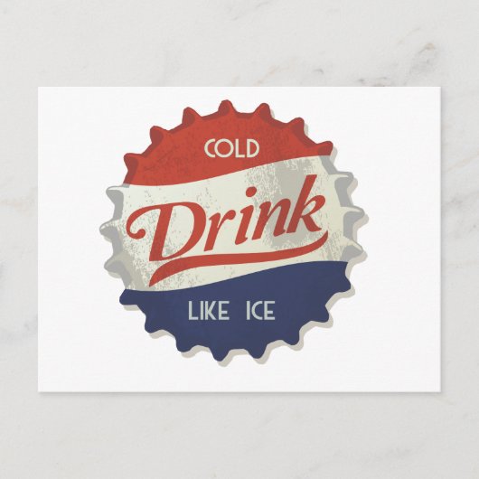 Drink Ice Cold Cola Fles Pet Briefkaart (Voorkant)