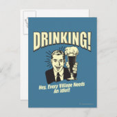 Drink: Idiot heeft elk dorp nodig Briefkaart (Voorkant / Achterkant)
