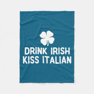 Drink Ierse kus Italiaanse St. Patrick's Day grapp Fleece Deken