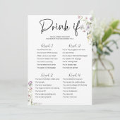 Drink If Bachelorette Game Wildflower Kaart (Staand voorkant)