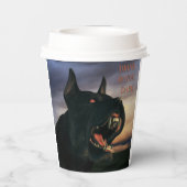 Drink If You Dare. Big, black dog Papieren Bekers (Achterkant)